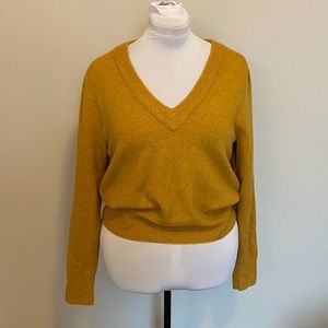 Madewell Knit V-Neck Pullover Sweater Long Sleeves Wool Blend Women’s Size L